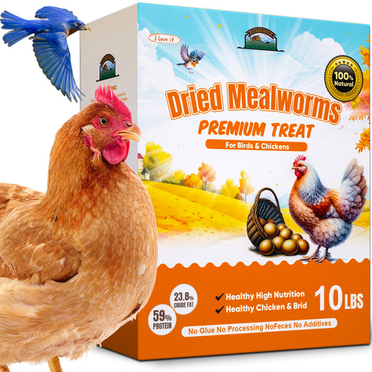 10LB Dried Mealworms for Chickens, Birds, Poultry to Boost Immunity, Extend Egg Production, Shorten Molting Period